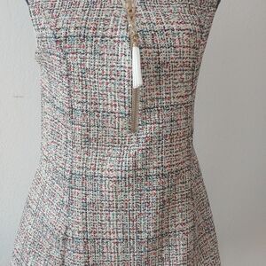 Colorful Tweed Peplum Top